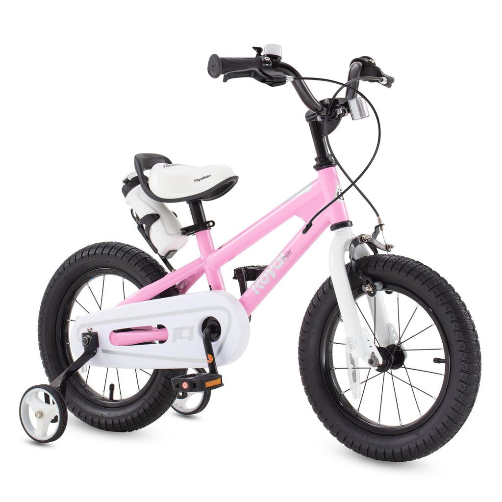 Royalbaby Freestyle Outdoor Childrens Bicycle Dual Handbrakes Sporty Kid Bike with Training Wheels and Adjustable Seat, 12 Inch