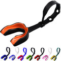 Oral Mart Strapped Youth Mouth Guard For Kids (Black/Orange) - Sports Mouthguard With Connected Strap For Football, Ice Hockey, 