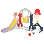 Neekoy 6-In-1 Toddler Slide And Swing Set For Kids, Toddler Swing With Basketball Hoop, Suitable For Outdoor Indoor Playground F