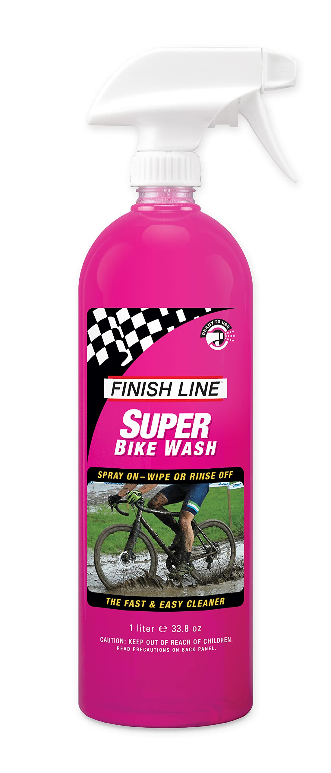 Finish Line Super Bike Wash Bicycle Cleaner, 1 Liter (338-Ounce) Spray Bottle