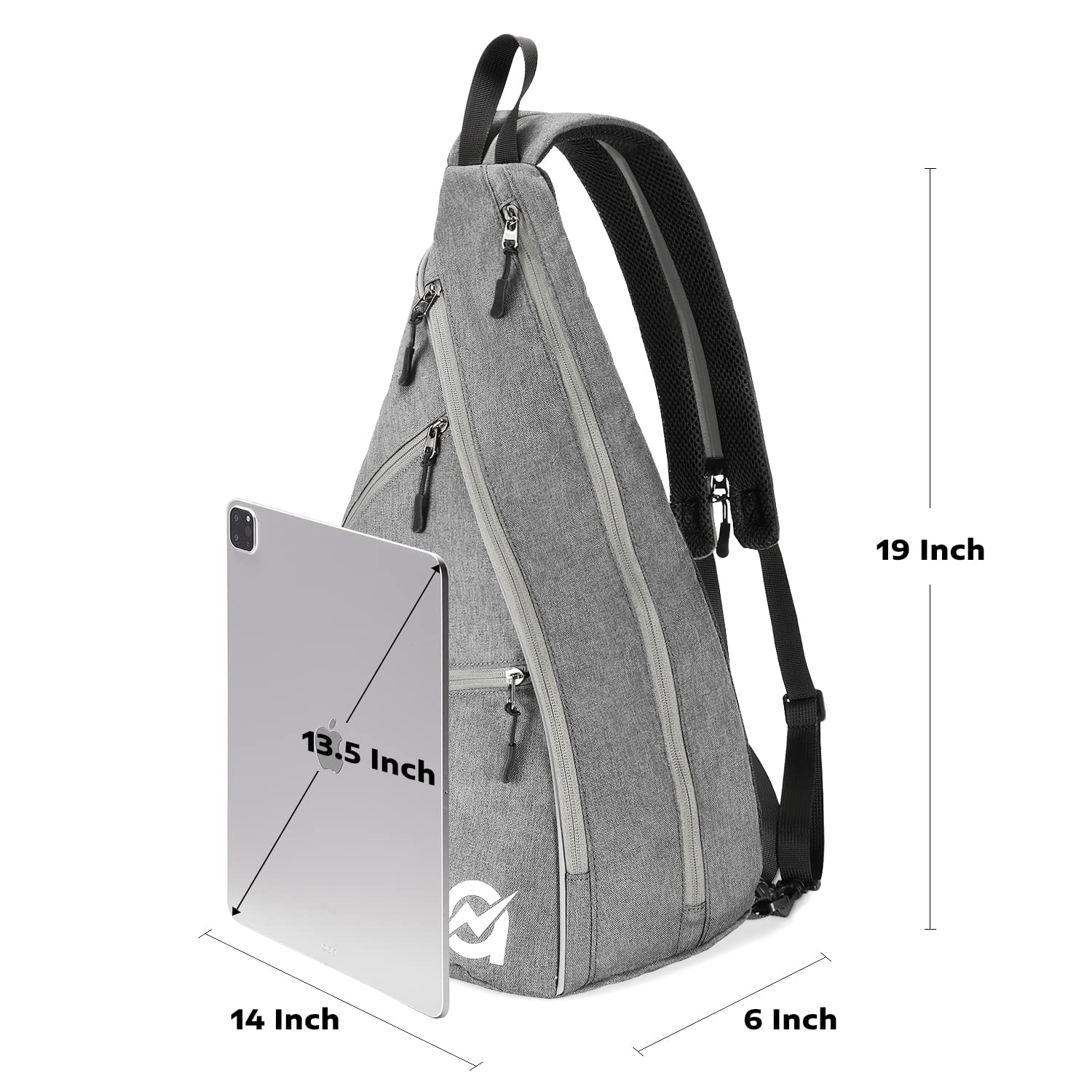 A11N Pickleball Bag, Reversible Crossbody Sling Bag/Backpack For Women Men, Charcoal