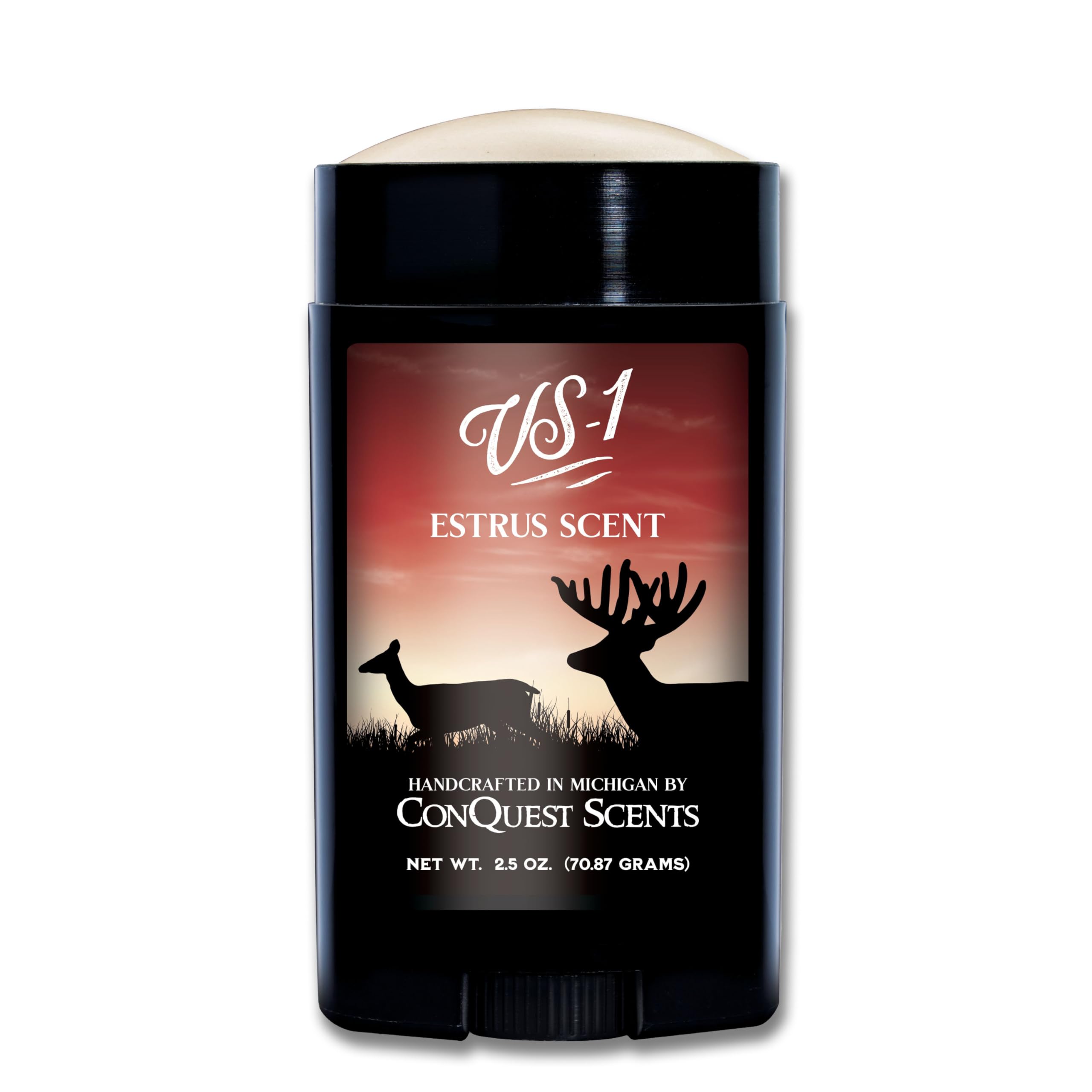 Conquest Scents Vs-1 Deer Scent Stick - Deer Attractant & Doe Estrus Scent, For Pre-Rut, Rut, And Post-Rut, Versatile Hunting Wa