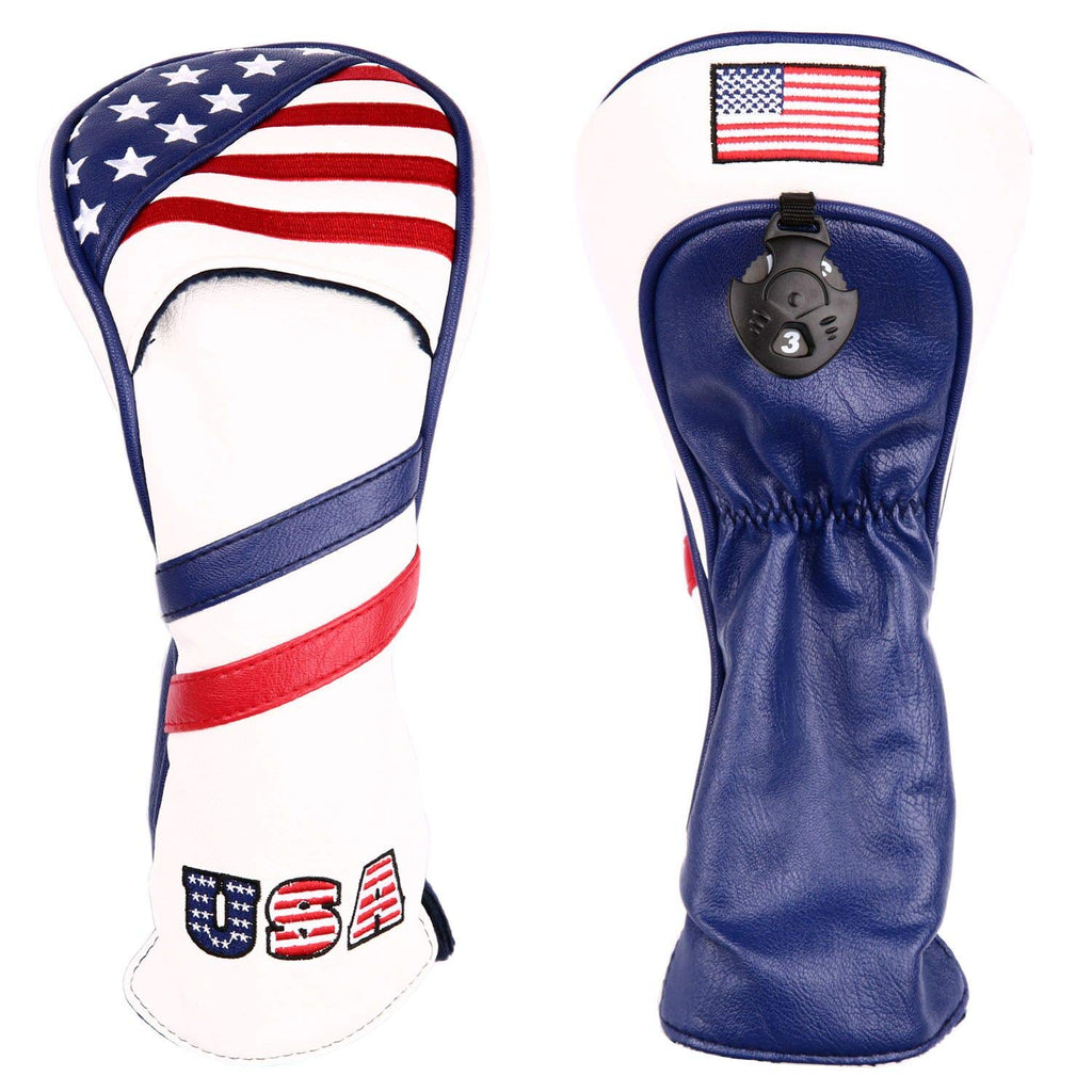 Usa Stars And Stripes Golf Fairway Wood Head Covers With Interchangeable Number Tag Golf Builder