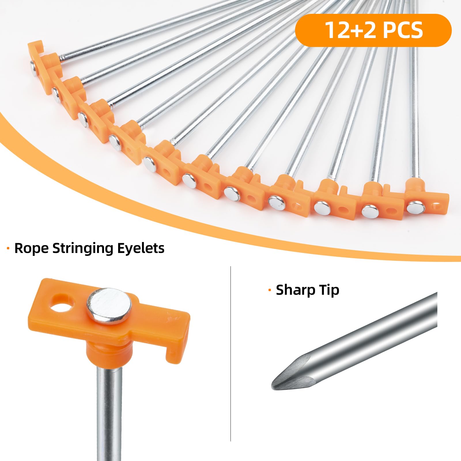 Tent Stakes Heavy Duty Camping Stakes,Avoforest 7.1/9.8Inch Non-Rust Metal Tent Pegs Ground Stakes Tent Spikes Camping,Garden,Hi