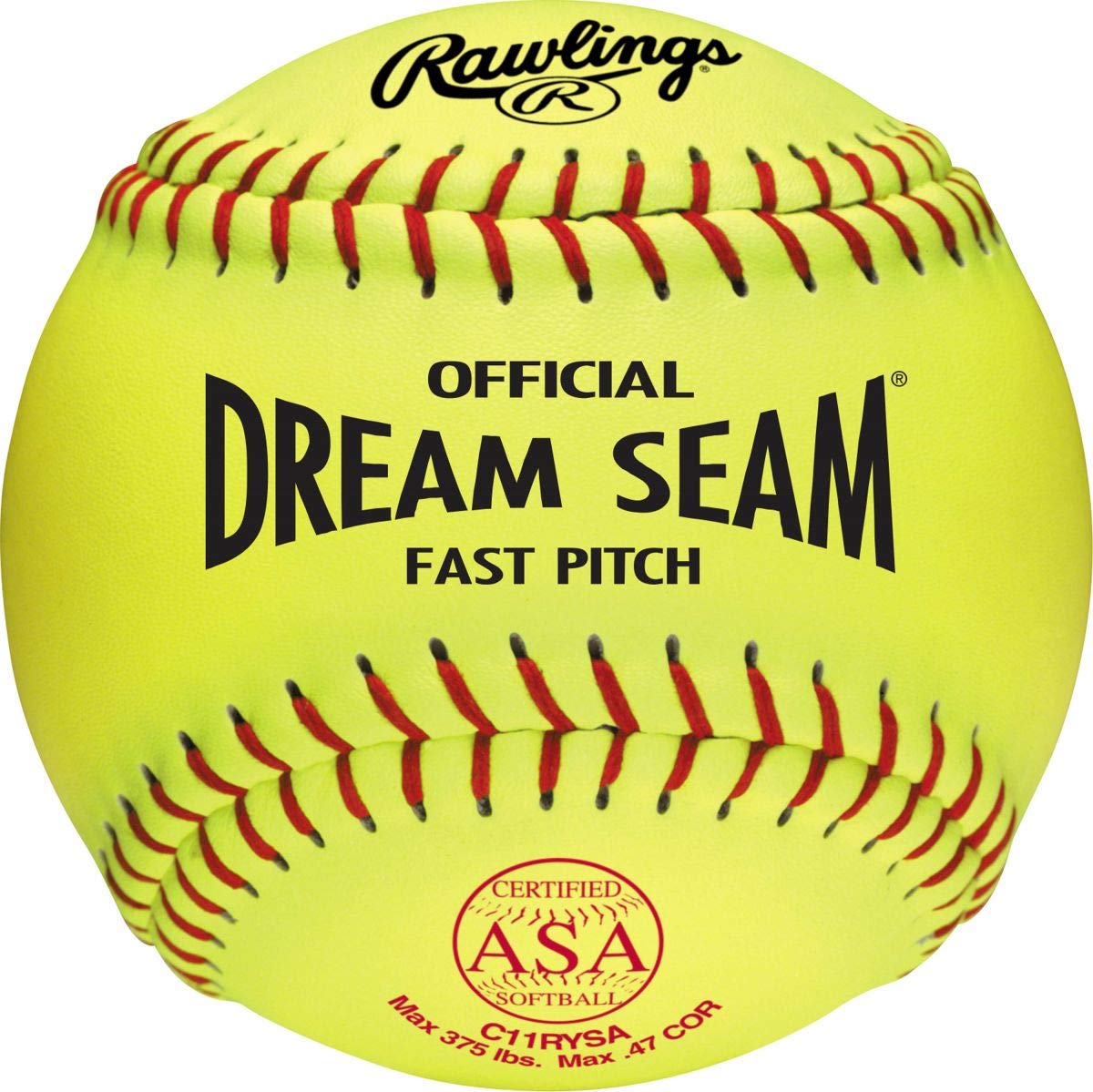 Rawlings | Official Dream Seam Fastpitch Softballs | 11'' Usa / Asa | Synthetic Cover C11Rysa | 12 Count
