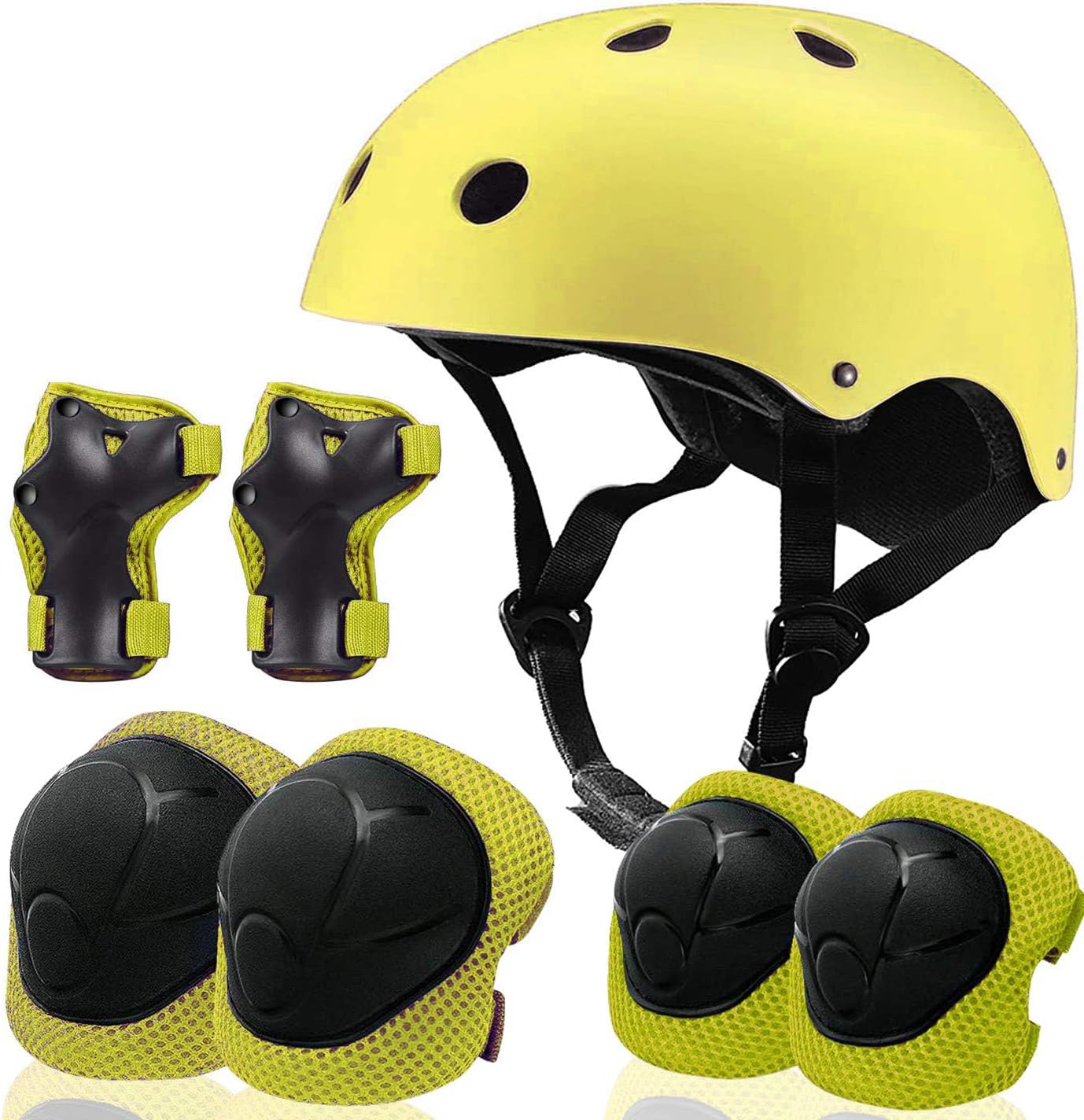 Kids Bike Helmet Set, Toddler Helmet for Ages 3-15 Boys Girls with Sports Protective Gear Set Knee Elbow Wrist Pads for Skateboa
