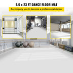 Vevor Dance Floor, 6.6X23Ft Dance Floor Roll, 0.06In Thick Pvc Vinyl Dance Floor, Black/White Reversible Portable Dance Floor, N