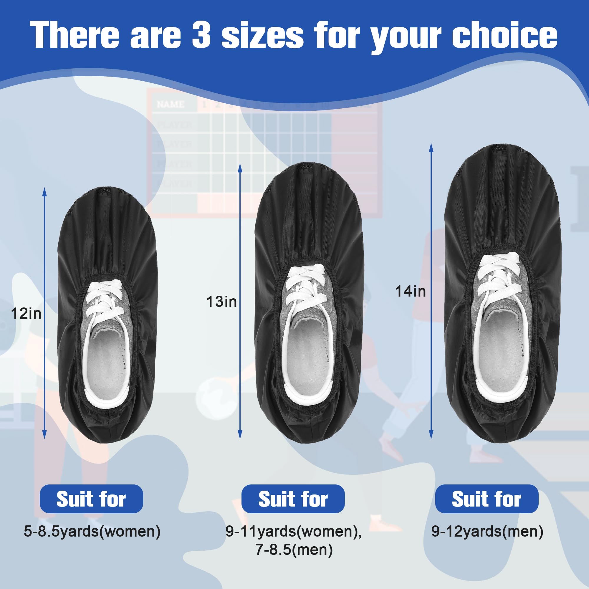 Coitek Bowling Shoe Covers, Shoe Protector Covers For Bowling Shoe Waterproof Reusable And Anti Slip (Medium)
