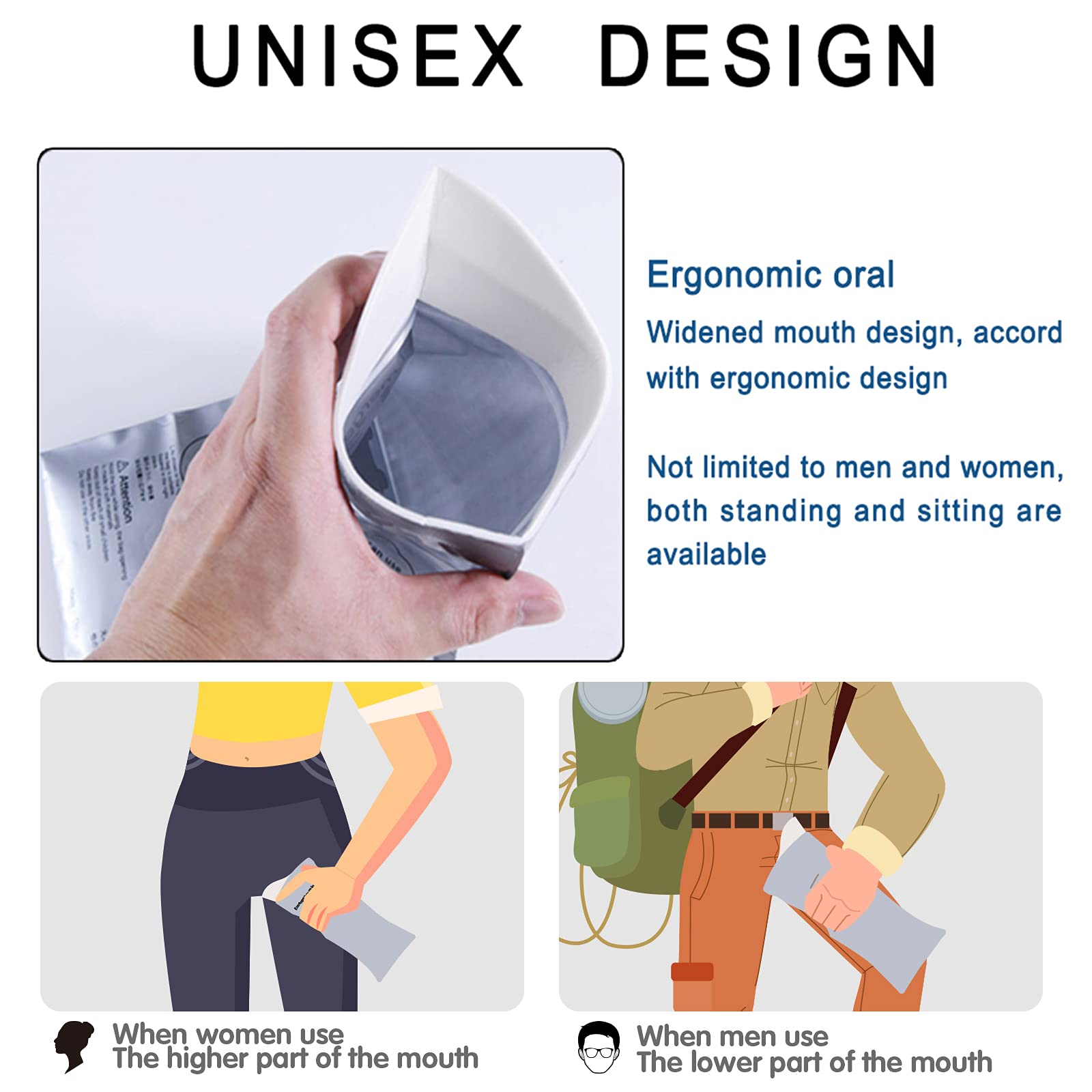 Moodooy Disposable Emergency Urinal Bag, 8 Pack Portable Camping Pee Bags, Travel Pee Bags, Traffic Jam Emergency Portable Urine