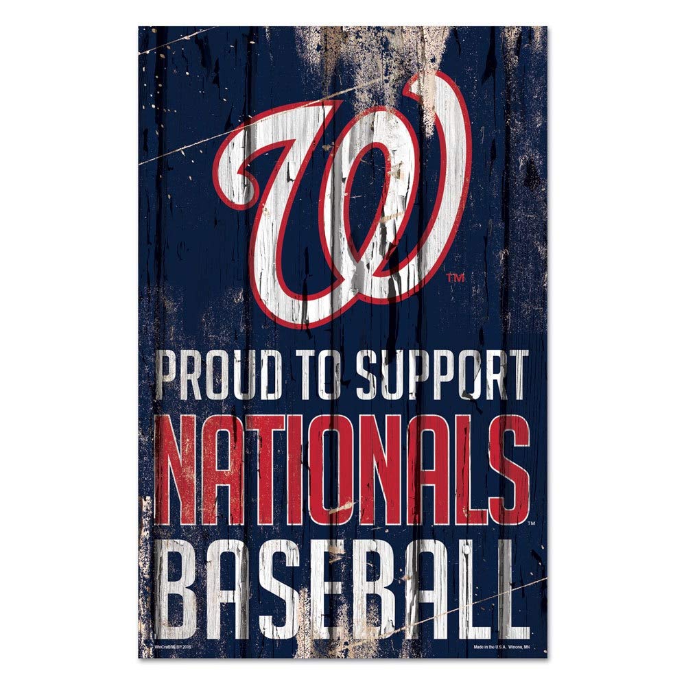 MLB Washington Nationals SignWood Proud to Support Design, Team Color, 11x17