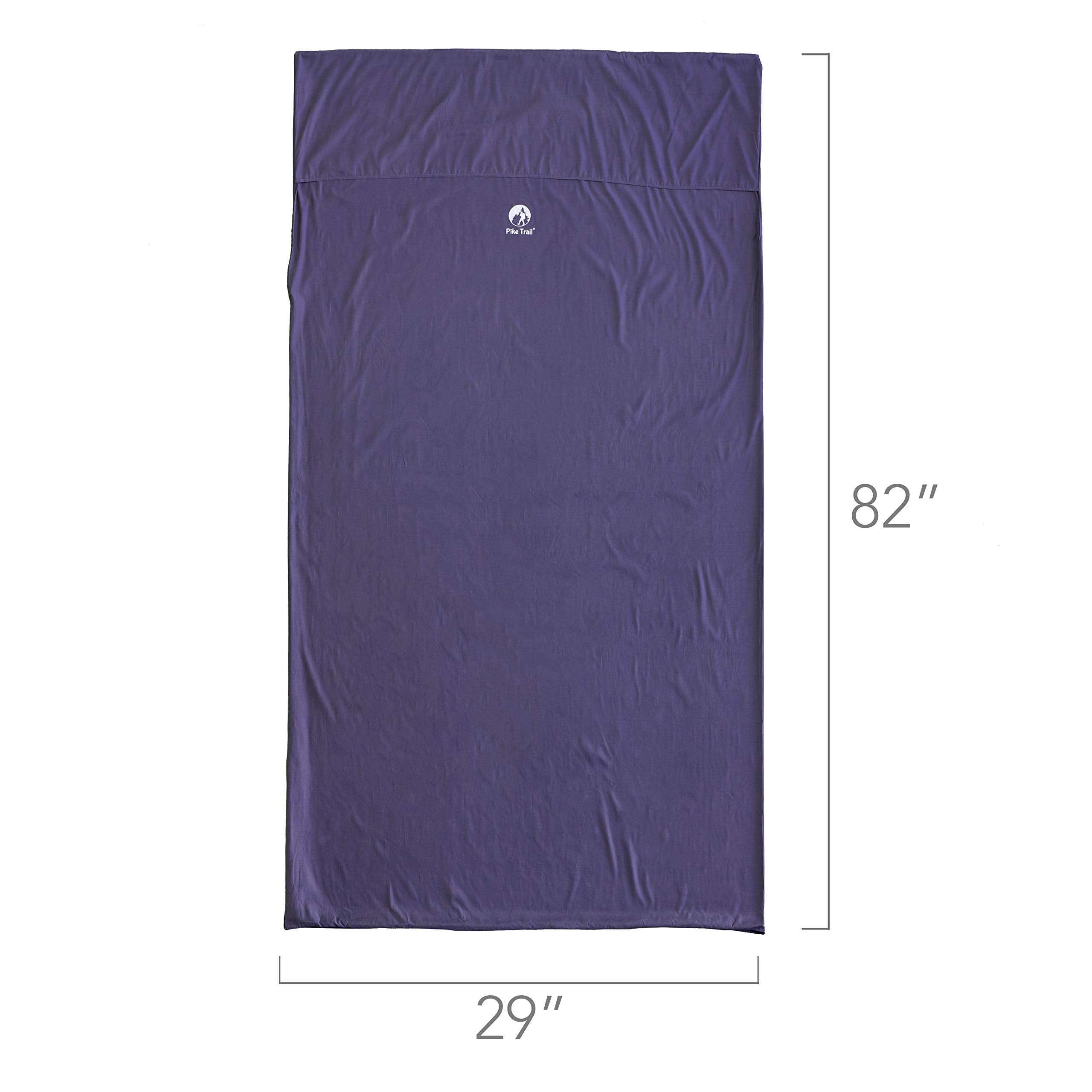 Pike Trail Sleeping Bag Liner - Travel And Camping Sheet, Lightweight And Compact Insert With Full Length Zipper And Guarantee (