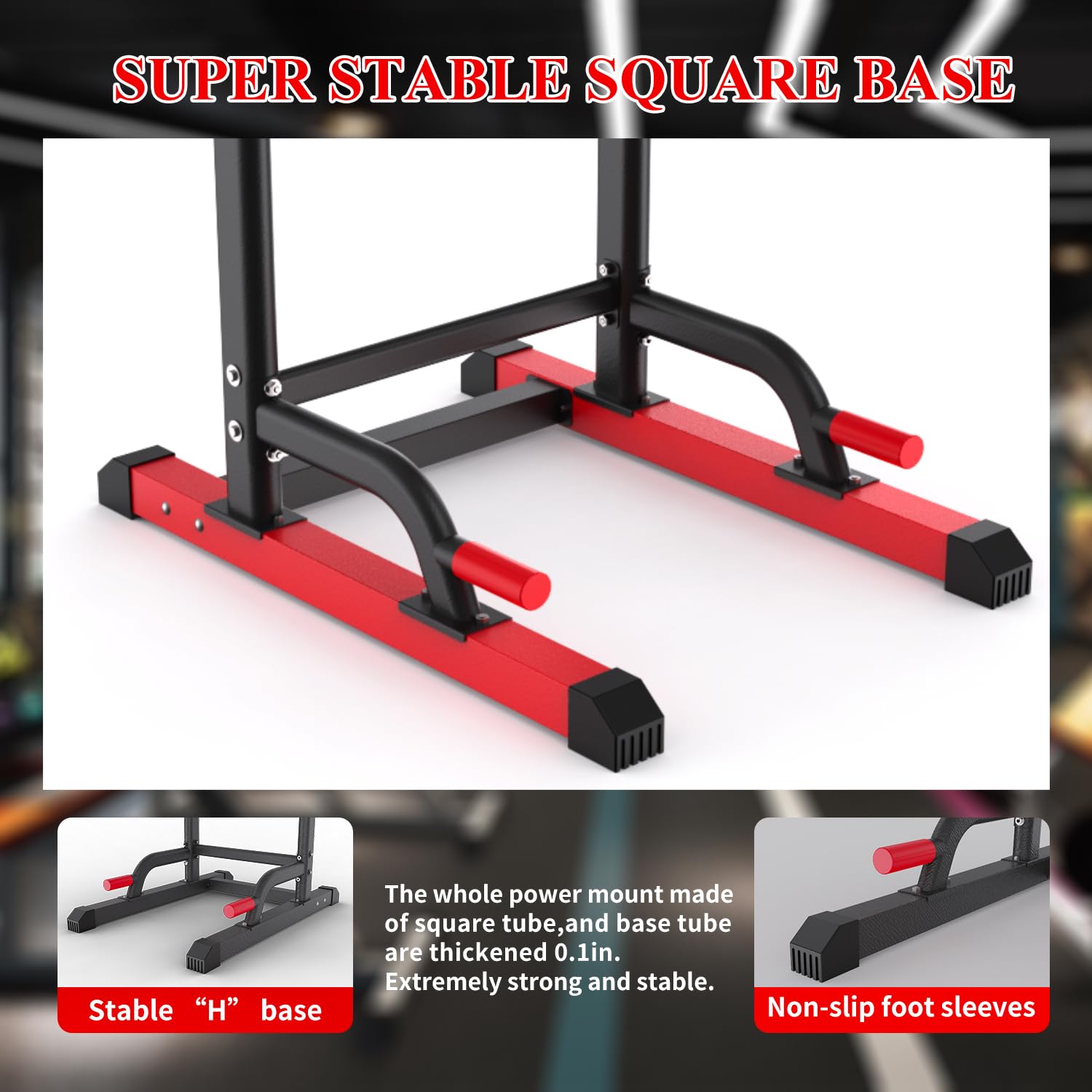 Power Tower Dip Station, Pull Up Bar Station & Multi-Function Gym Equipment For Home Strength Training Adujustable Height Up To