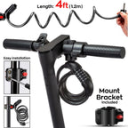 Seway Scooter Lock Cable For Xiaomi Mijia M365 Es Series, Bicycle Combination Locks Coiled Chain Lock Basic Self Coiling Core St