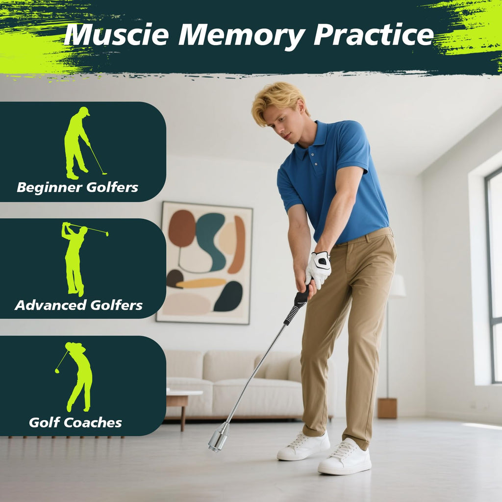 KALAUTO Weighted Golf Swing Trainer & Grip Trainer,Golf Swing Training Aid,Golf Grip Trainer for Indoor Practice,Warm-up,Stretch