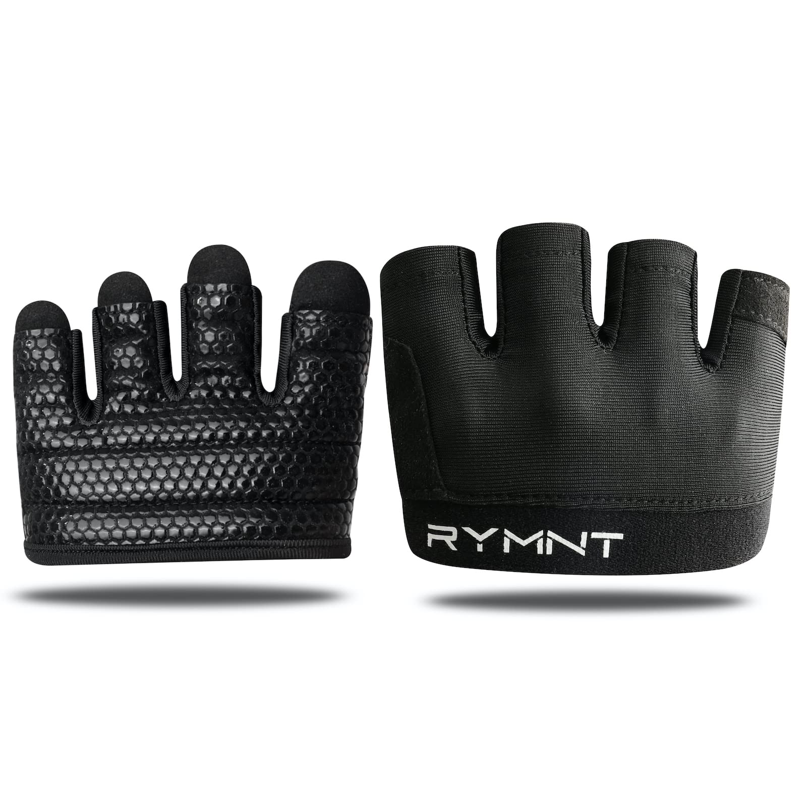 Rymnt Workout Gloves,Short Micro Weight Lifting Gloves Grip Pads With Full Palm Protection & Extra Grip For Men Women Weightlift