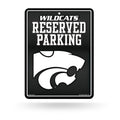 Rico Industries NCAA Kansas State Wildcats Metal Parking Sign 8.5 x 11 Carbon Fiber Metal Parking Sign - Great for Man Cave, Bed