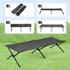 Gymax Folding Camping Cot, Heavy Duty Portable Military Cot With Oxford Fabric, Foldable Camping Bed For Outdoor Camping Hunting