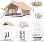 Kingcamp 6-8 Person Canvas Tent For Camping Waterproof & Windproof Cabin Tents With Large Mesh Windows, Easy Setup, All Season W
