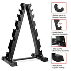 Akyen A-Frame Dumbbell Rack Stand Only, 6 Tier Weight Rack For Dumbbells (800 Pounds Weight Capacity, 2022 Version)