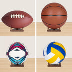 PUERSI Ball Stand Display Stand for Basketball Football Soccer Volleyball, Walnut Ball Holder Case Rack