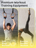 Ghb Gymnastic Rings Wooden Gym Rings 1.25'' Olympic Rings Adjustable Numbered Straps Pull Up Rings Sets For Workout Bodyweight F