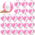 Lunmon 24 Pieces Pink and White Inflatable Beach Ball Round Pool PVC Balls Bulk Pool Party Favors Blow up Game Summer Toys for S