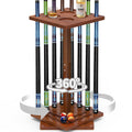 FESHIR 360 Degree Rotating Pool Stick Holder, Floor Stand Billiards Pool Cue Rack, Pool Cue Holder for 8 Cues Sticks Storage, So