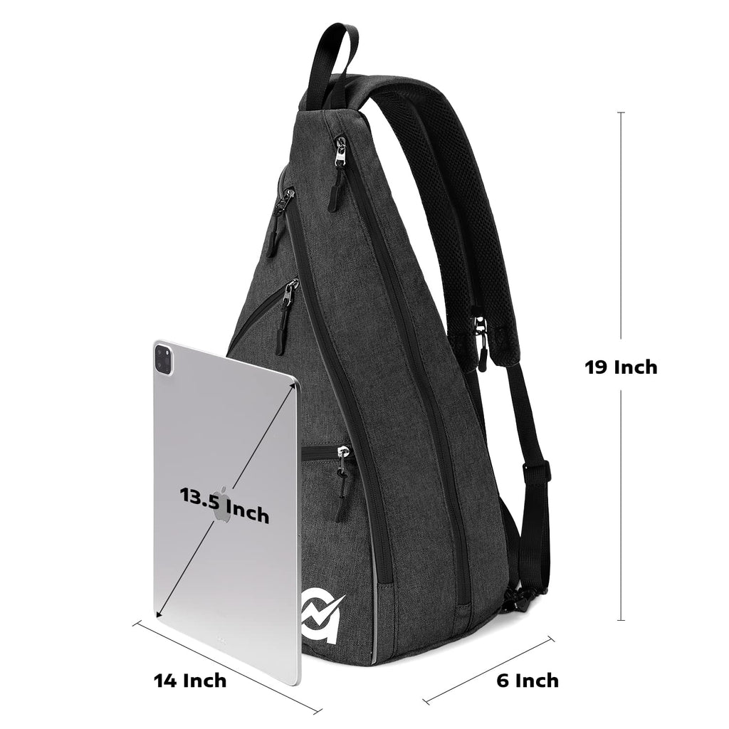 A11N Pickleball Bag, Reversible Crossbody Sling Bag/Backpack For Women Men, Black
