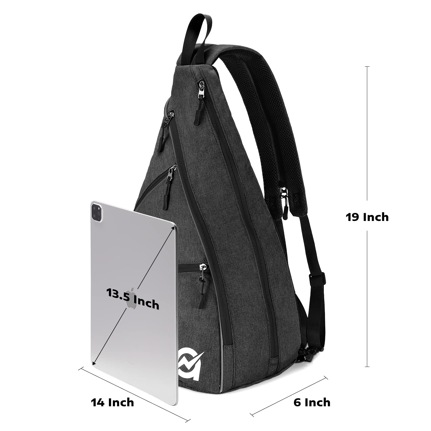 A11N Pickleball Bag, Reversible Crossbody Sling Bag/Backpack For Women Men, Black