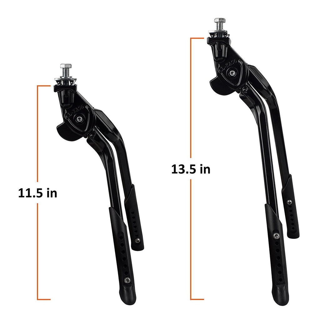 Bv Bike Kickstand, Ebike Heavy Duty, Center Mount Bicycle Stand - Length Adjustable, Foldable Double Leg For 24''-28'' Bikes