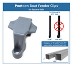 Jsp Manufacturing Black Plastic Pontoon Boat Square Rail Fender Adjuster Hanger Clip (4)