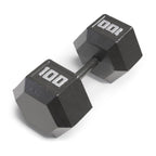 Marcy 100lb Cast Iron Hex Dumbbell, Single, IV-2100, Black, 100lbs