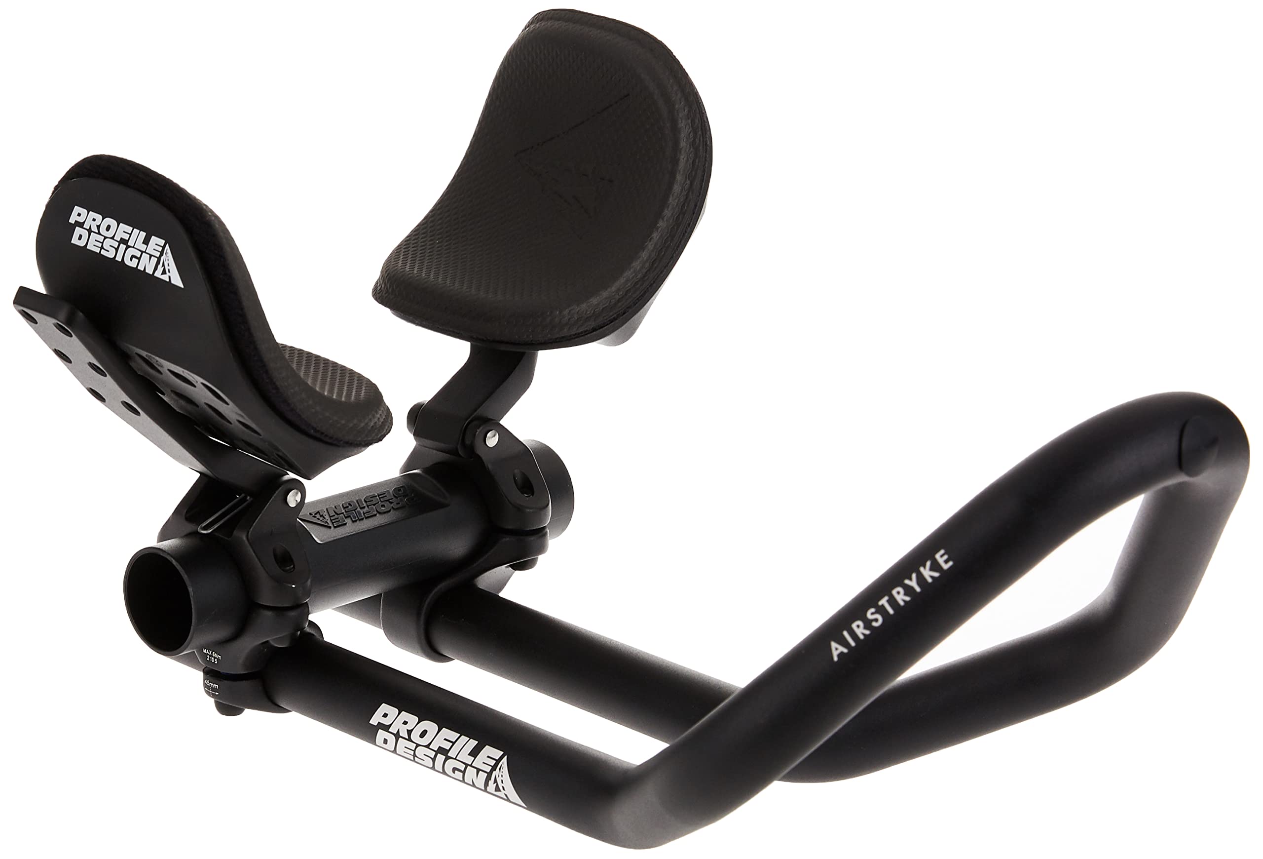 Profile Design Airstryke V2 Aluminum Clip-On Aerobars Ano Matte Black, Adjustable Stack And Reach