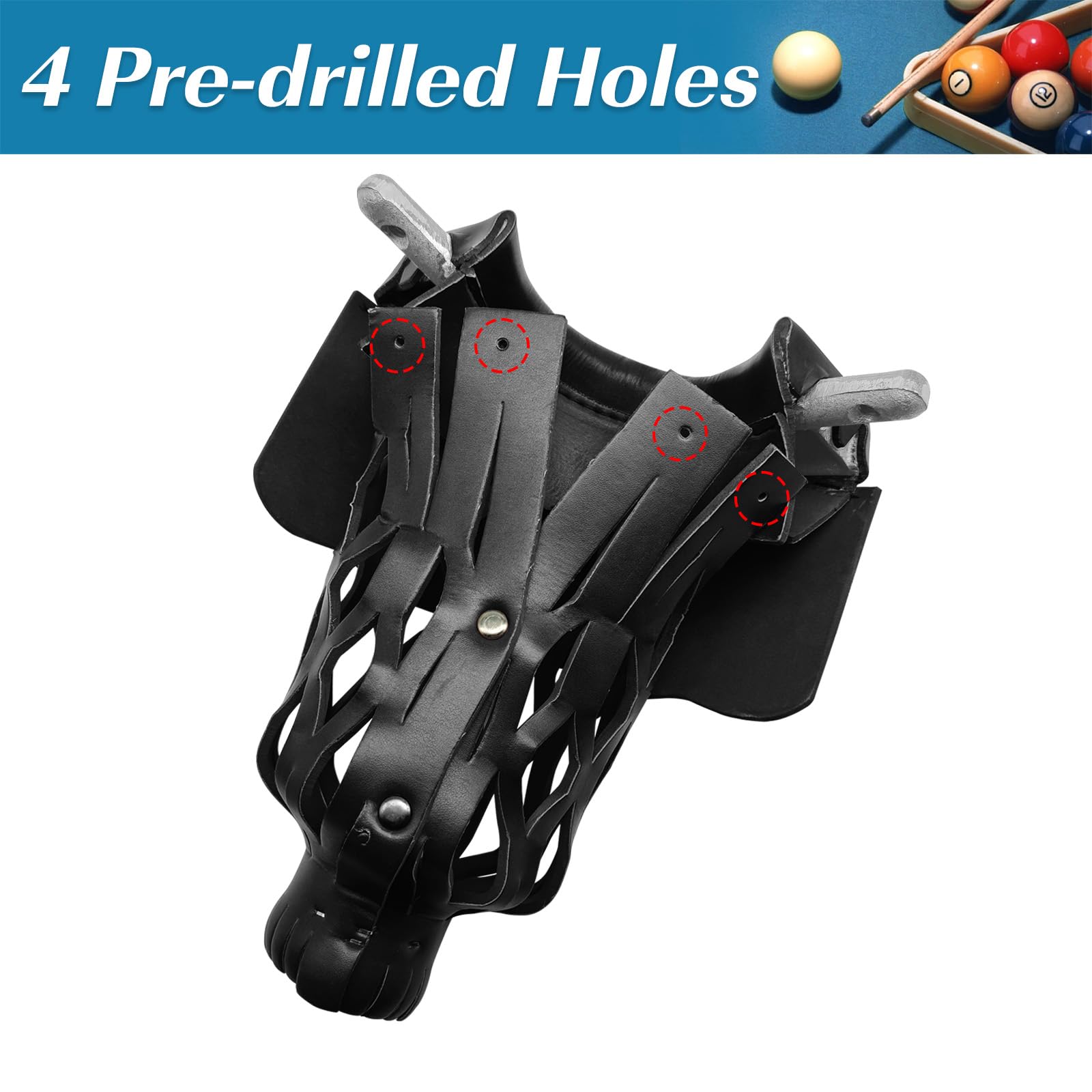 Moyansuper Billiard Pool Table Pockets Heavy Duty Pu Leather Billiard Pockets Set Of 6,Including 4 Corner Pockets And 2 Side Poc