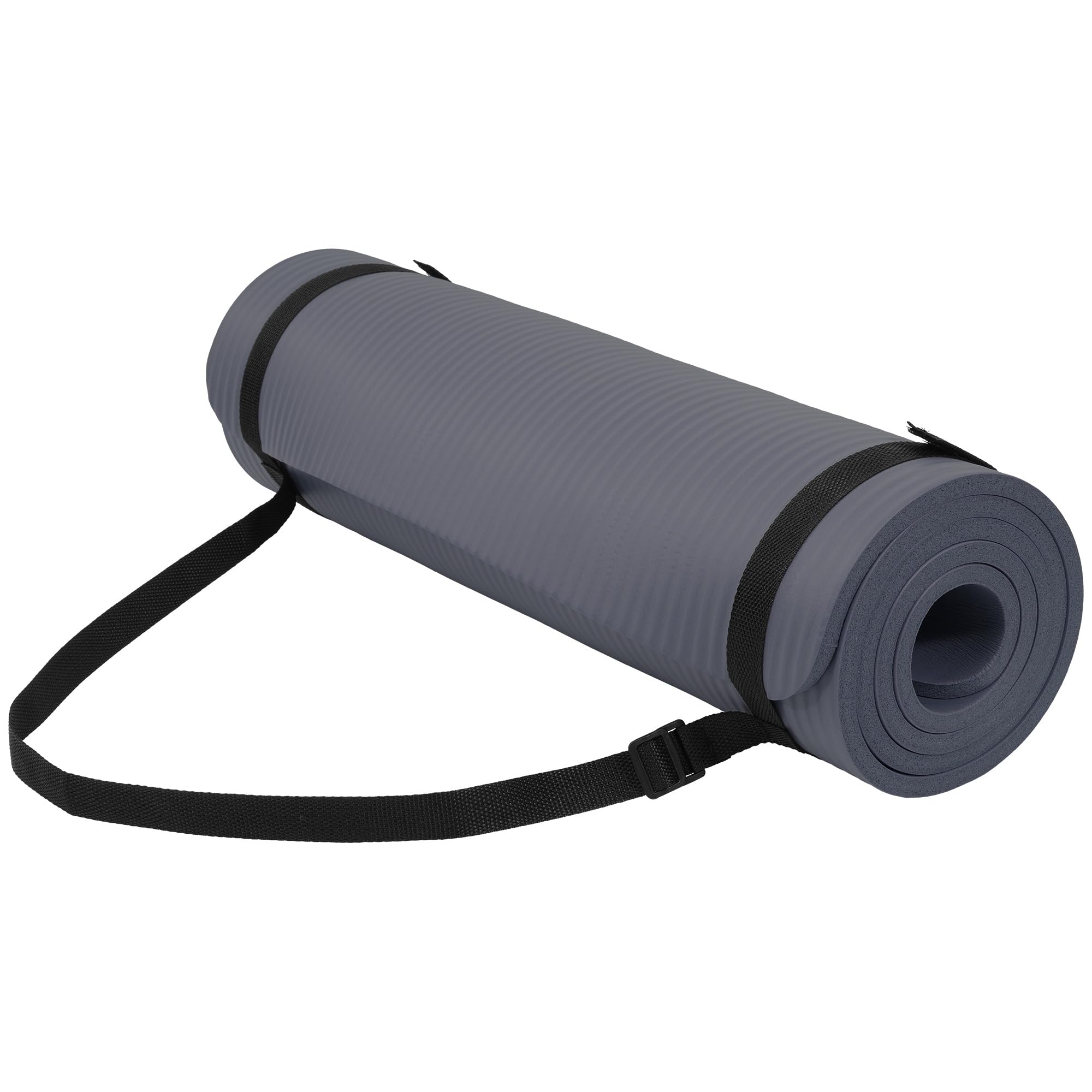 Yoga Mat, 1/2-Inch Extra Thick High Density Exercise Mat, Anti-Tear Exercise Yoga Mat With Carrying Strap, Suitable For Various