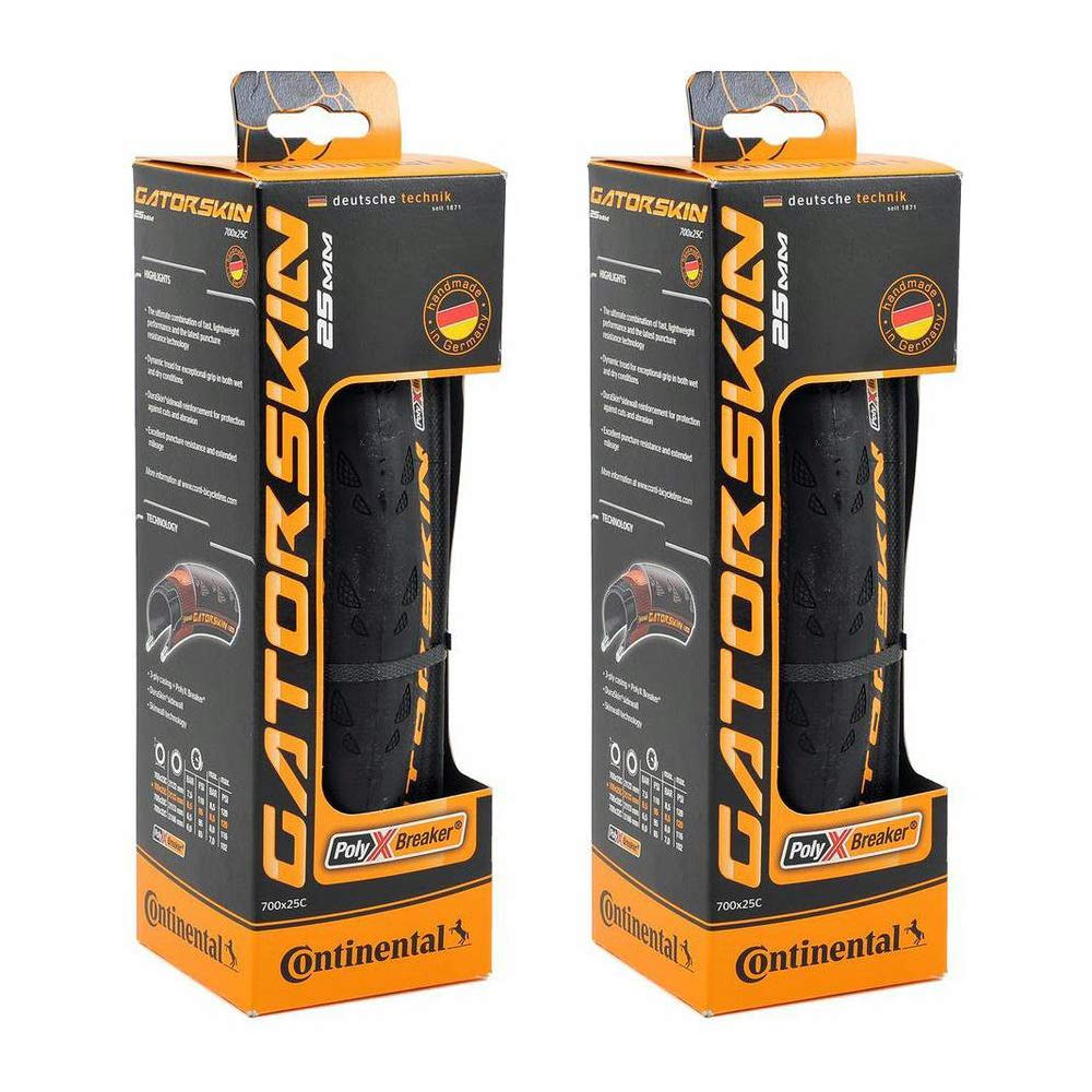 Continental Gatorskin Duraskin Tire, 2-Count (Folding, 700 X 25Mm), Black