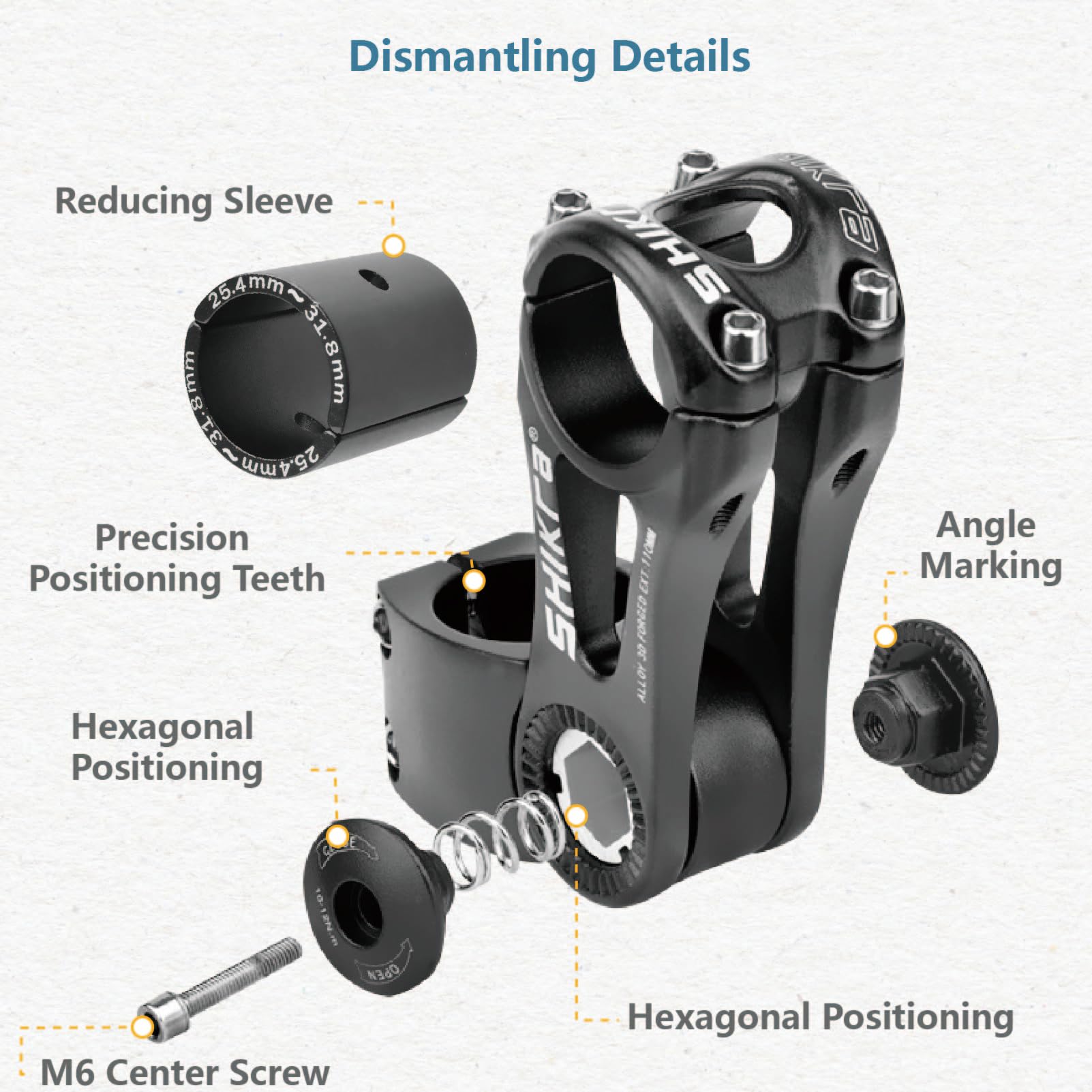 Jeelad Adjustable Mtb Stem 25.4Mm 85 Degree- 90/110/145Mm Aluminum Alloy Mountain Bike Handlebar Riser For Road City Bike Bicycl