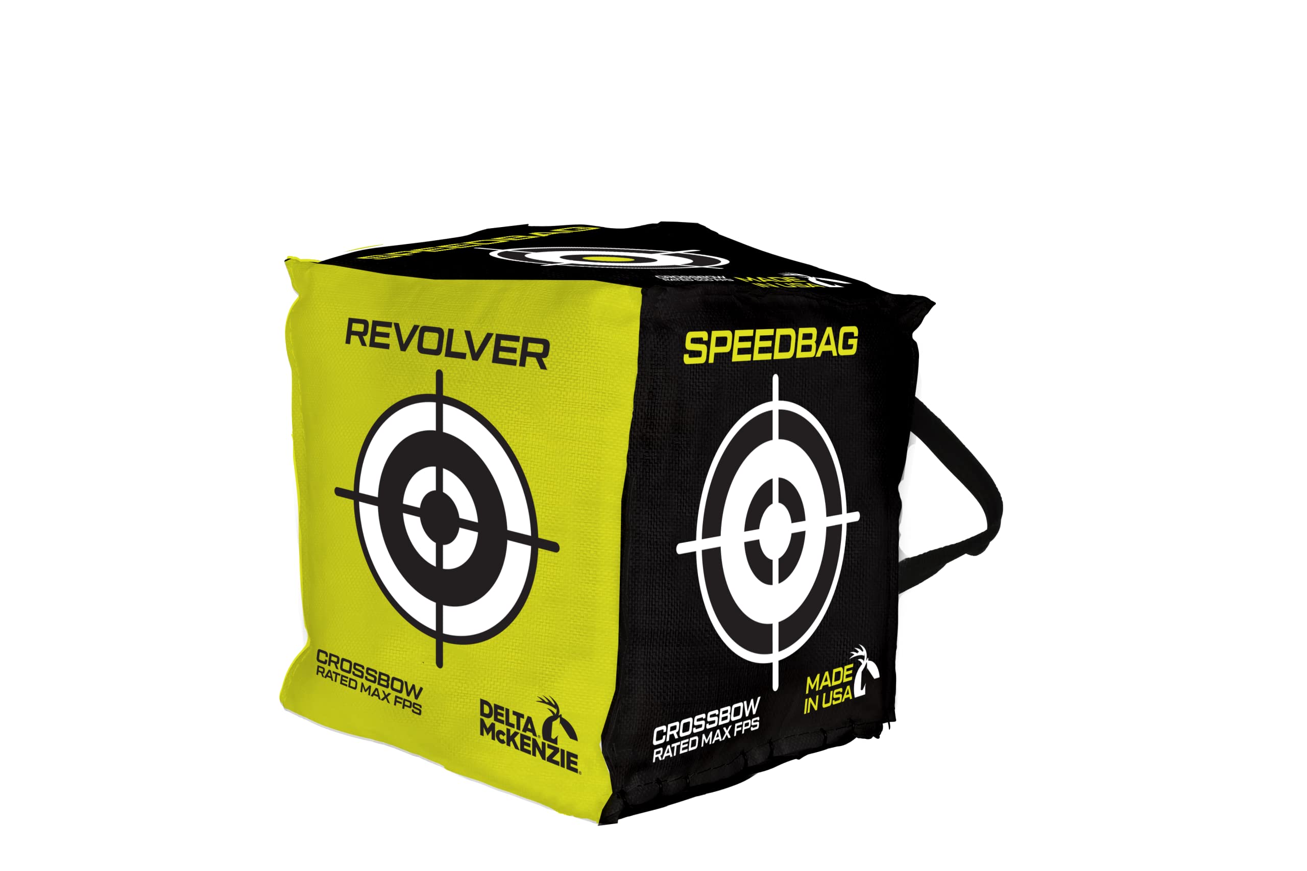 Delta McKenzie Speedbag Revolver 6-Sided Archery Target - 450 FPS Rated Portable Cube for Compound Bows, Recurve & Crossbows - H