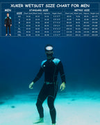 Xuker Wetsuit Men, 3Mm Neoprene Long Sleeve Full Body Front Zip Wet Suit In Cold Water For Diving Surfing Snorkeling Kayaking Sw