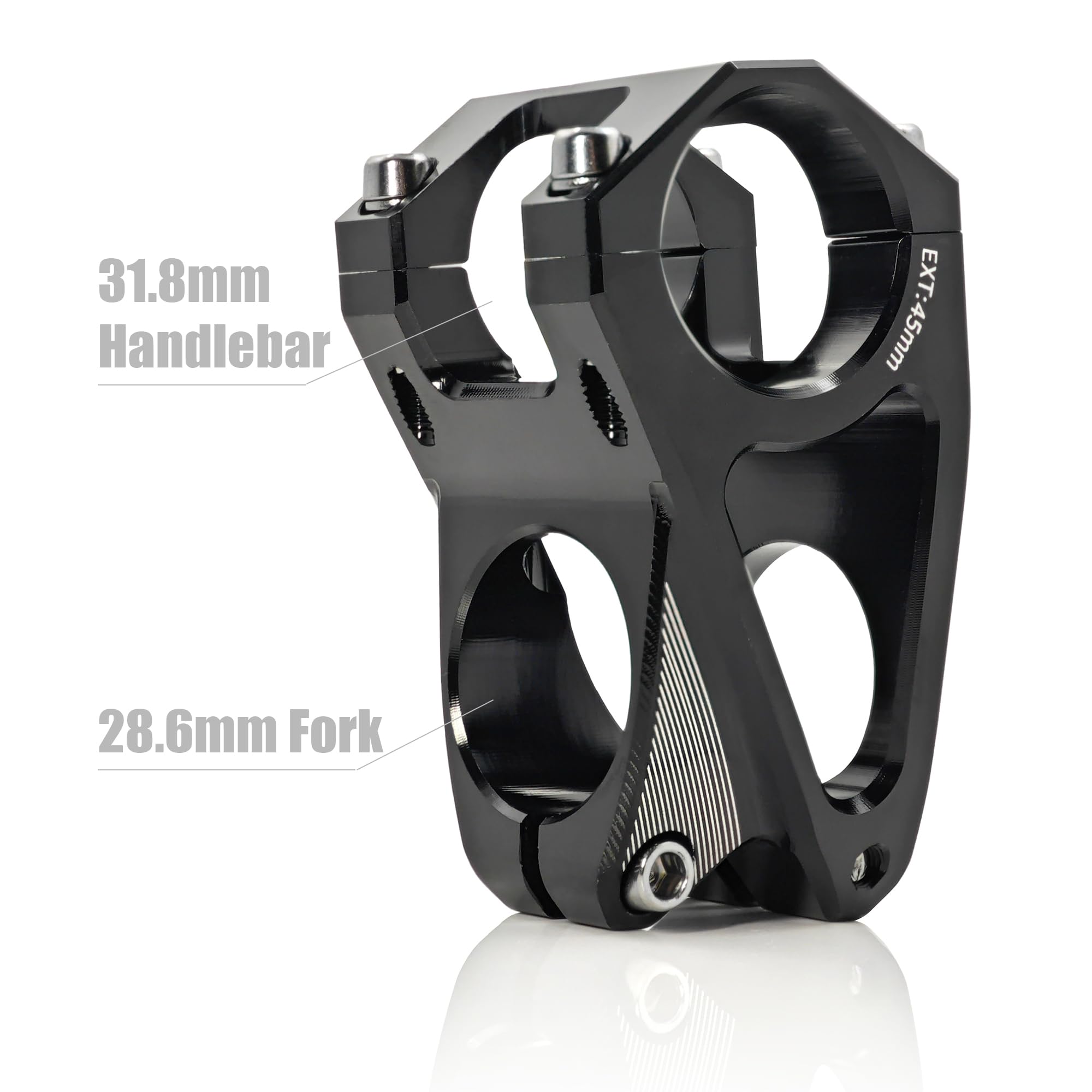 Fisope Mountain Bike Stem With 31.8Mm Bar Clamp 7 Degree 45Mm Cnc Machined Aluminum Alloy Light Weigh Bike Stem For Downhill And