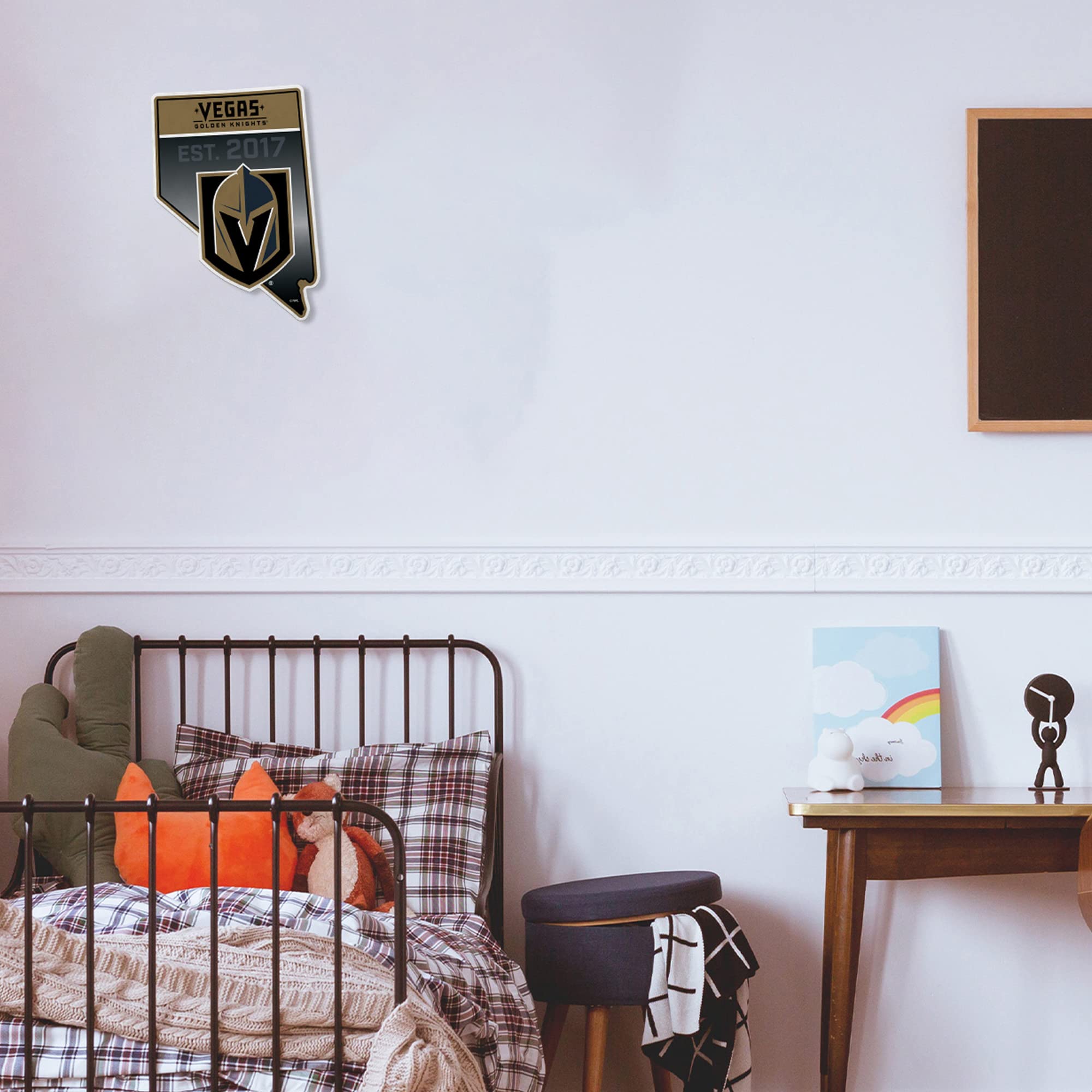 Rico Industries Nhl Hockey Vegas Golden Knights State Shape Shape Cut Pennant - Home And Living Room D  Cor - Soft Felt Ez To Ha