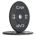 Cap Barbell Budget Olympic Bumper Plate Set With White Logo, Black, 10 Lb Pair