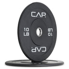Cap Barbell Budget Olympic Bumper Plate Set With White Logo, Black, 10 Lb Pair