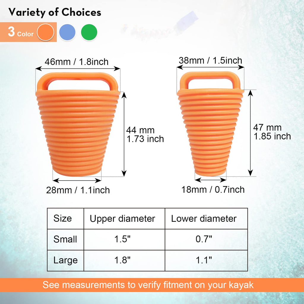 Canalhout 12 Pieces Kayak Scupper Plug Kit Tpe Scupper Plugs Drain Holes Stopper Bung With Handle (Coral-12 Pieces-Small)