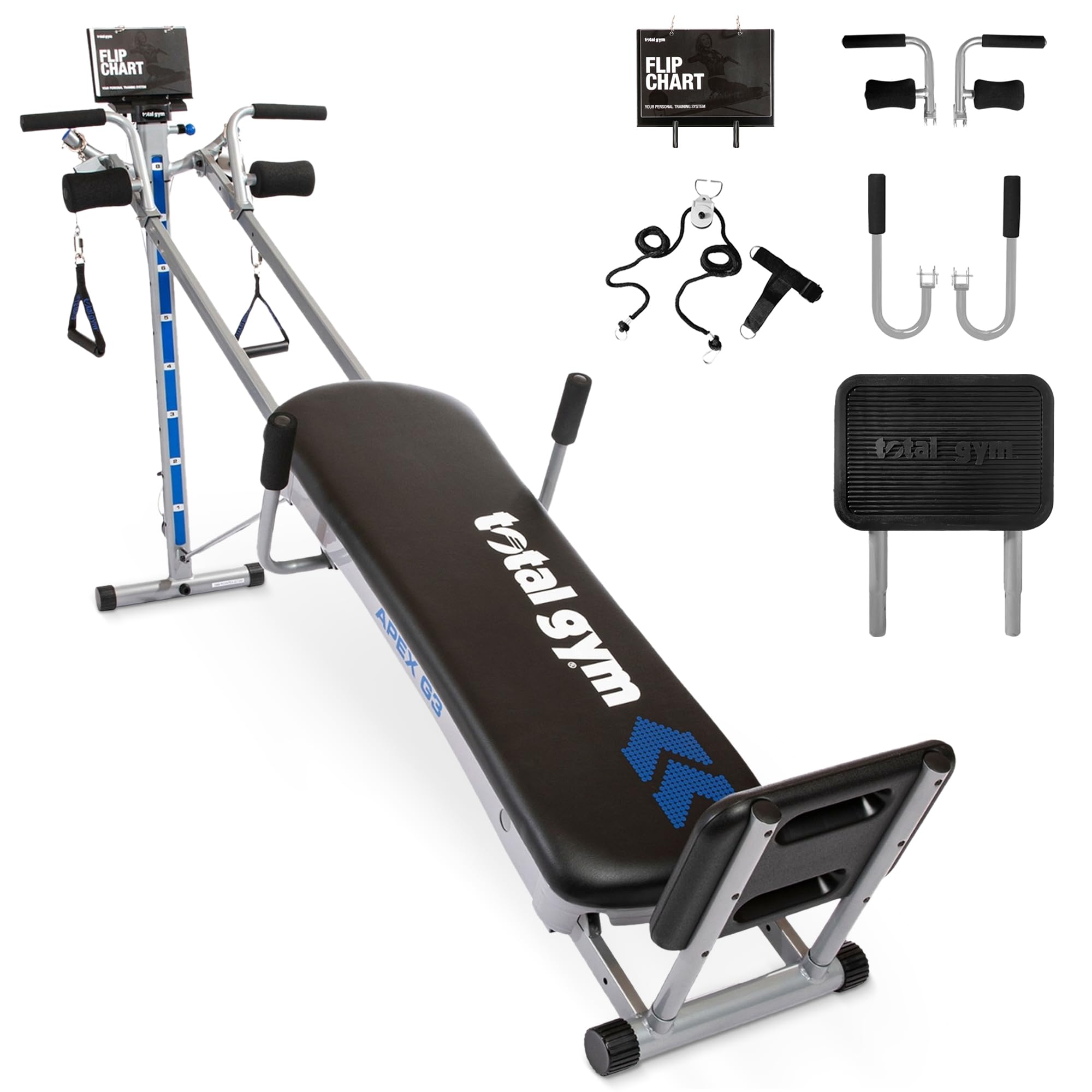 Total Gym Apex G3 Versatile Indoor Home Gym Workout Total Body Strength Training Fitness Equipment With 8 Levels Of Resistance A