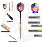 Uzopi 15 Packs Steel Tip Darts 18 Grams With Dart Sharpener And 3 Extra Flights, Aluminum Shafts & Brass Barrels, Levels In Ever