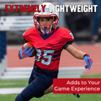 AIGEVTURE Youth Football Gloves Kids Inspired Receiver Gloves Boys Girls Unmatched Grip Comfort Blue and Red X-Large