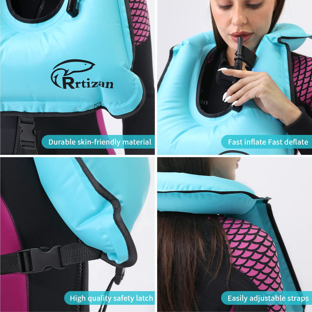 Rrtizan Snorkel Vest, Adults Portable Inflatable Swim Vest Buoyancy Aid Swim Jackets For Men & Women