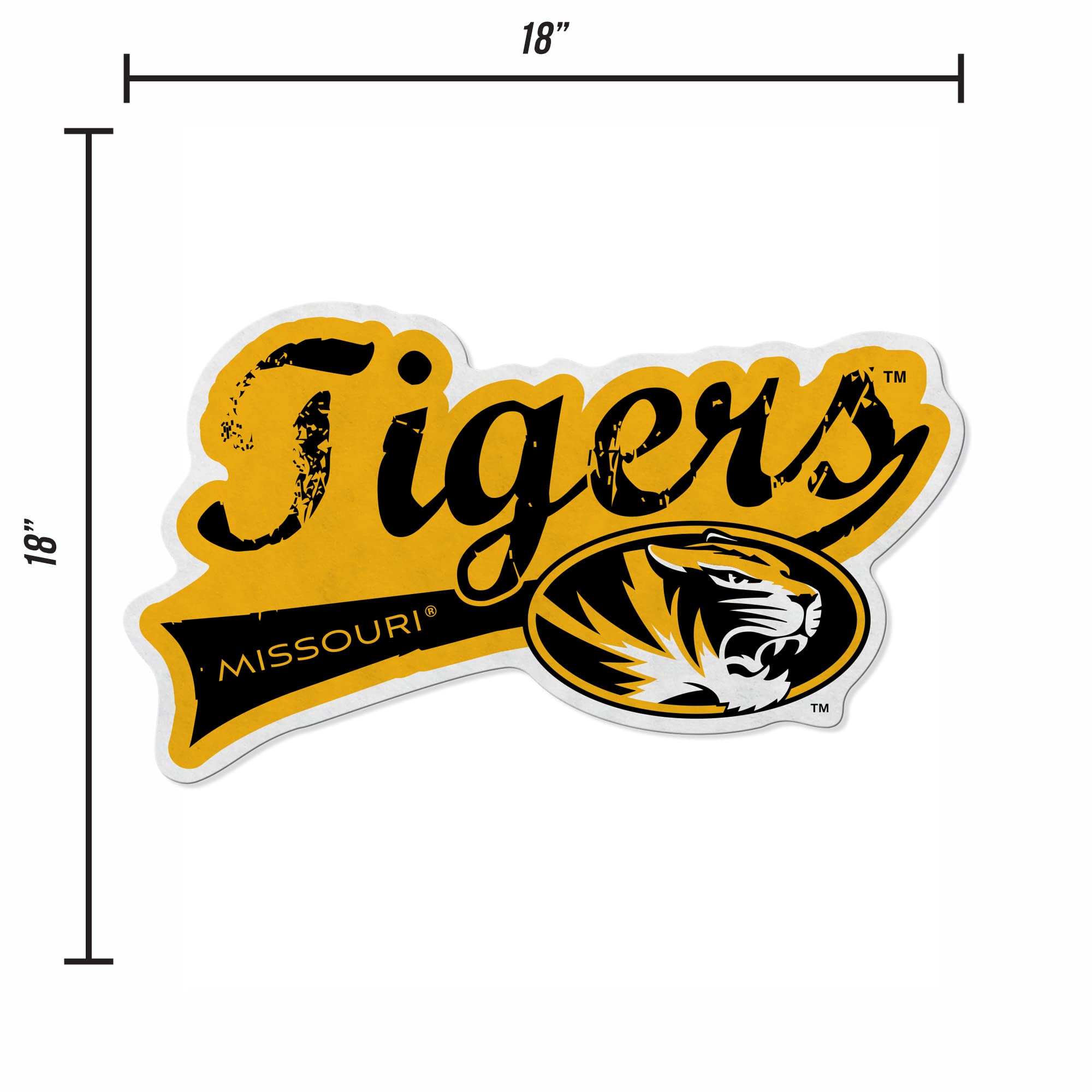 Rico Industries Ncaa Missouri Tigers Distressed Shape Cut Pennant - Home And Living Room D  Cor - Soft Felt Ez To Hang