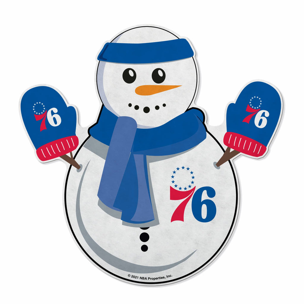 Rico Industries Nba Philadelphia 76Ers Snowman Shape Cut Pennant - Home And Living Room D  Cor - Soft Felt Ez To Hang 18X0.10X18